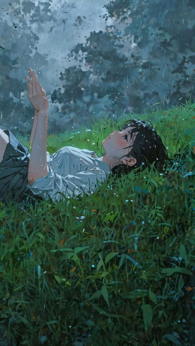 草地的少女