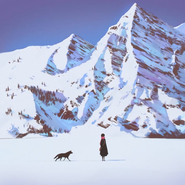 微信聊天背景圖高清雪山
