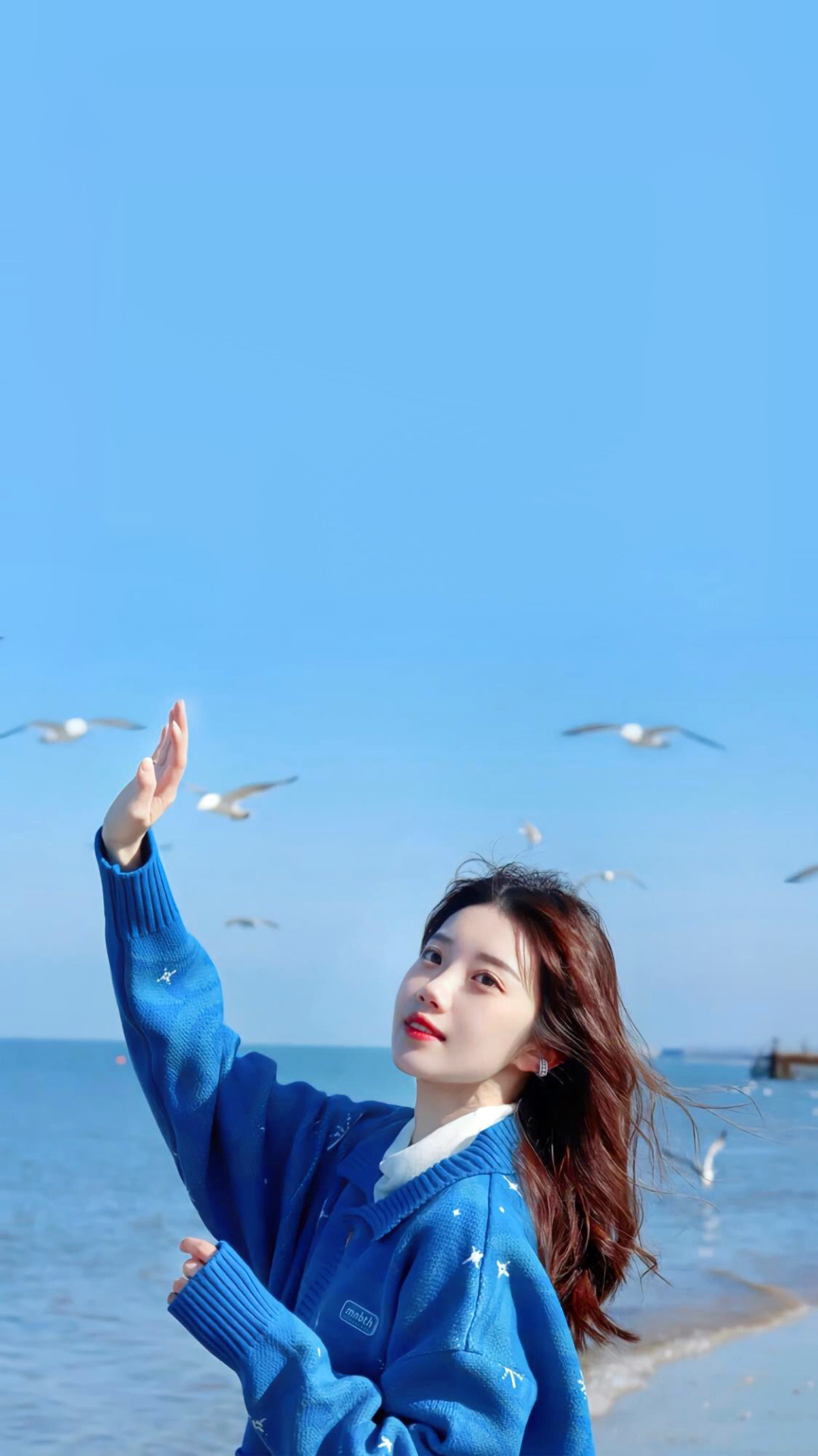 海邊下的美女