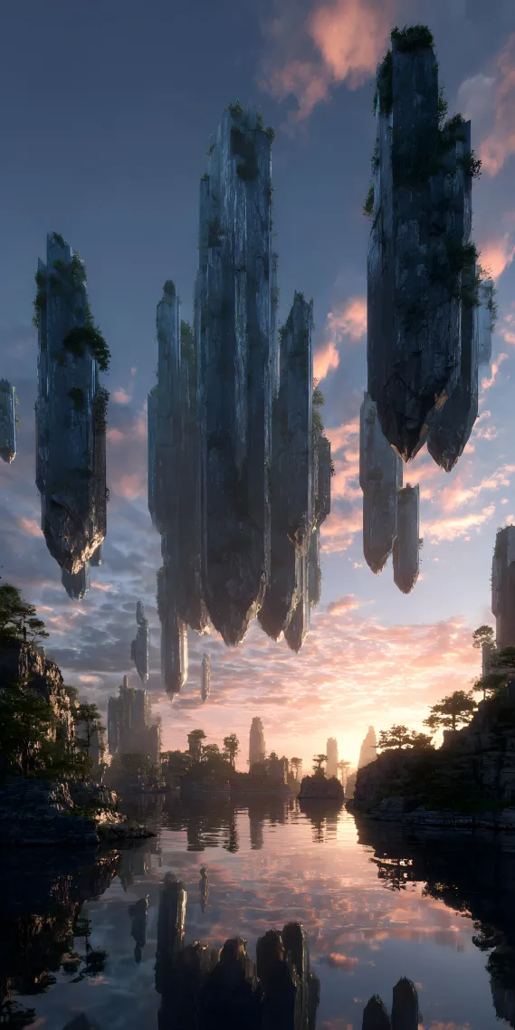 浮空石林映朝晖