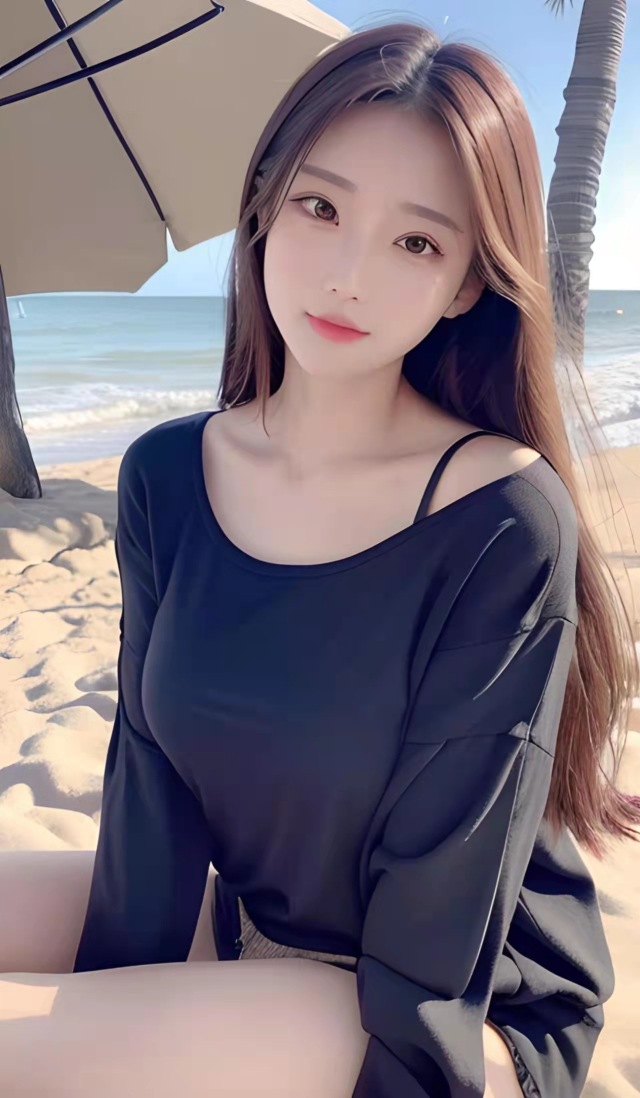 清純海邊美少女