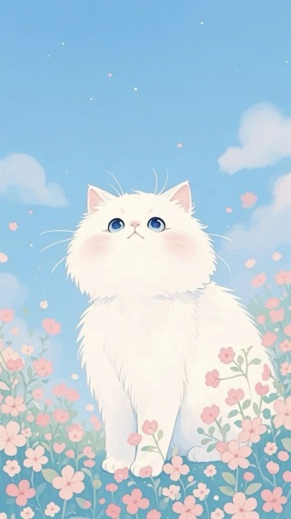 小猫插画壁纸