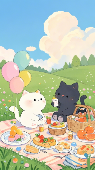 猫咪野餐