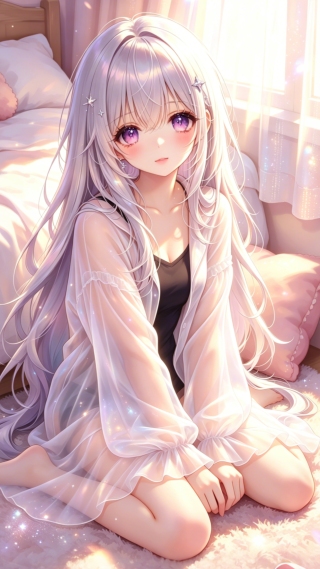银发软萌少女