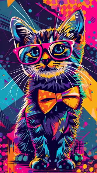 炫彩潮流猫咪
