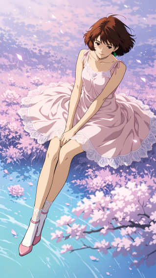 花海中的女孩