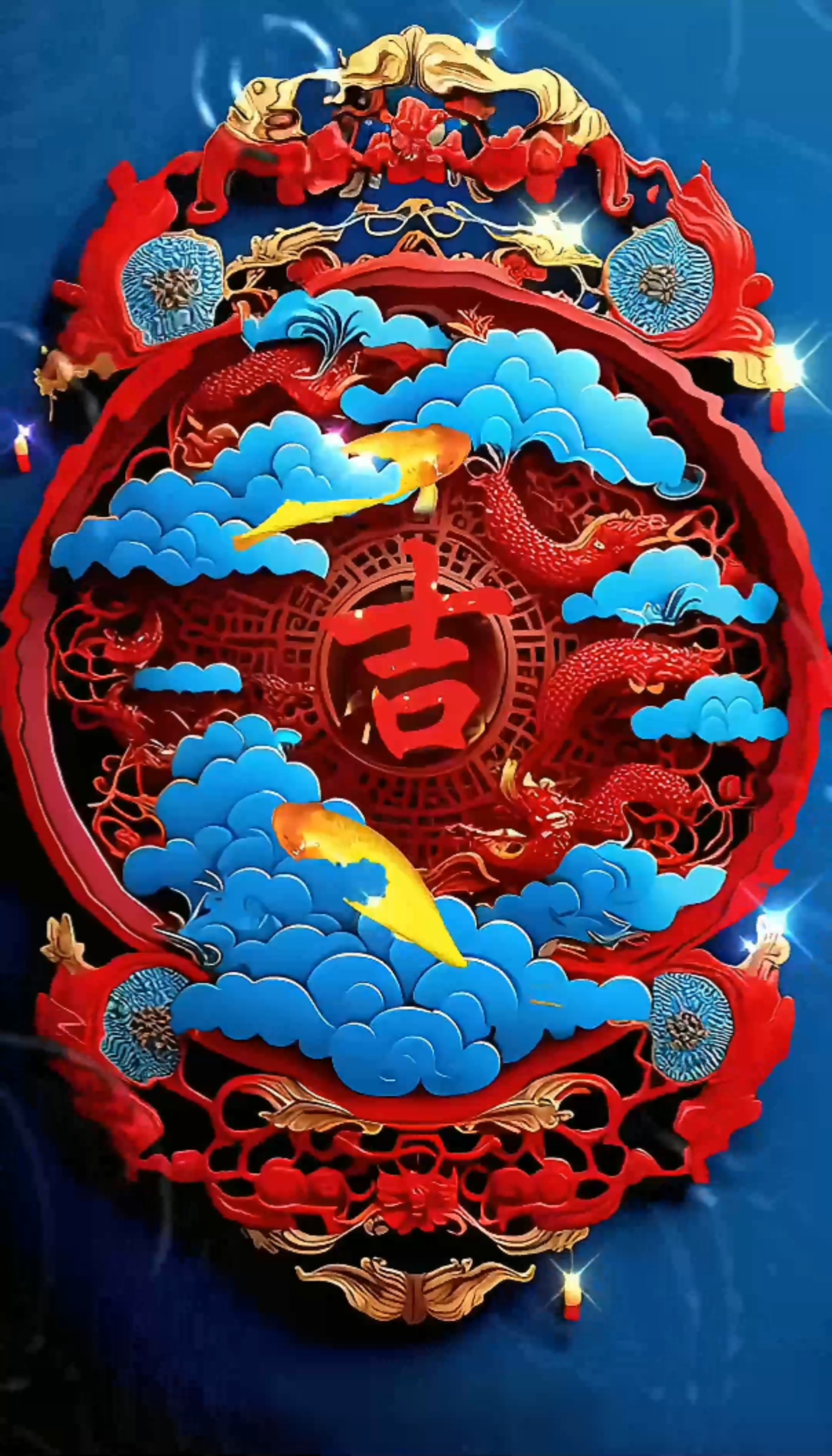 吉祥錦鯉4k壁紙