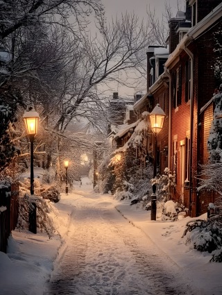 雪景 夜