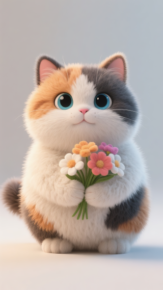 可爱三花猫