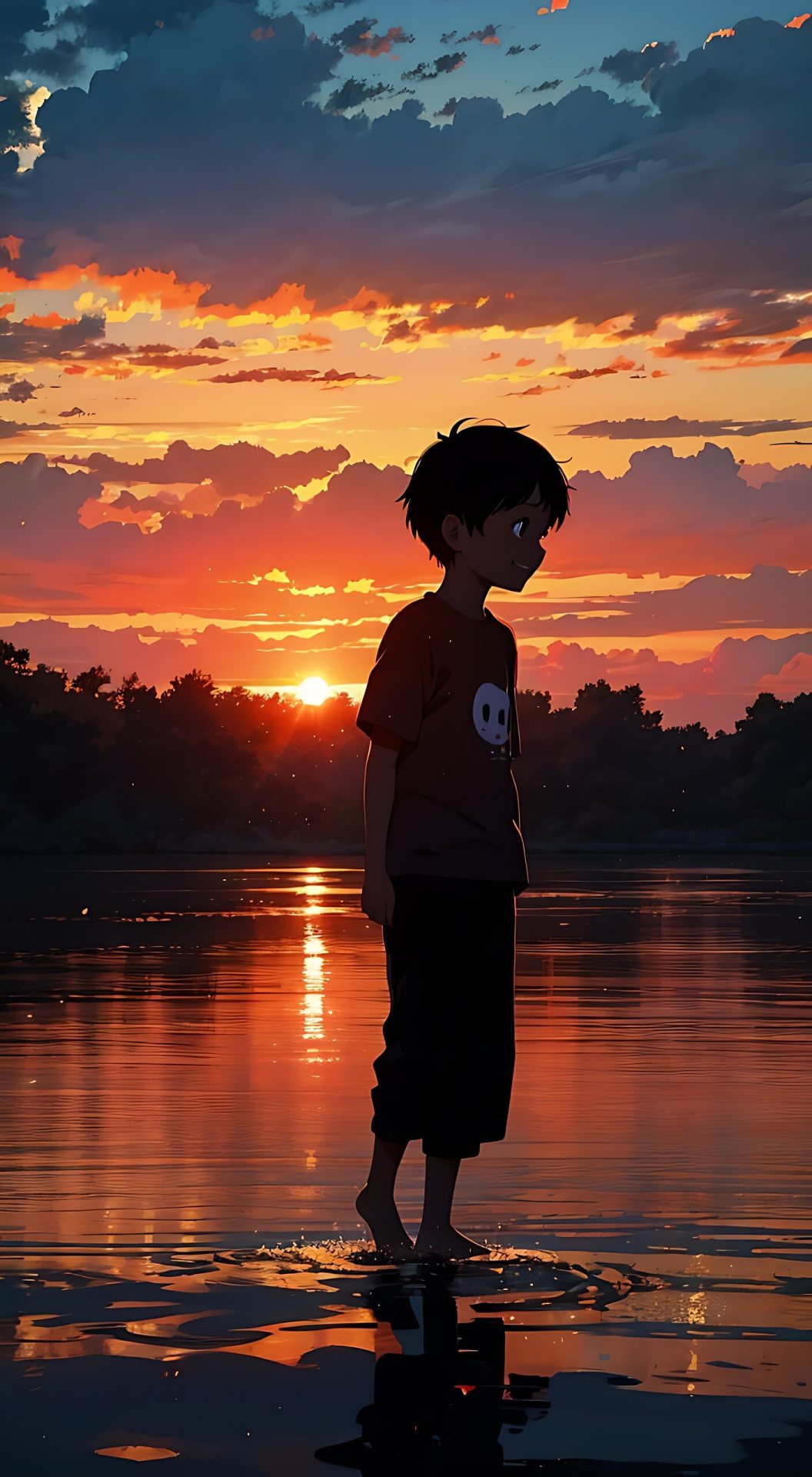 夕陽下