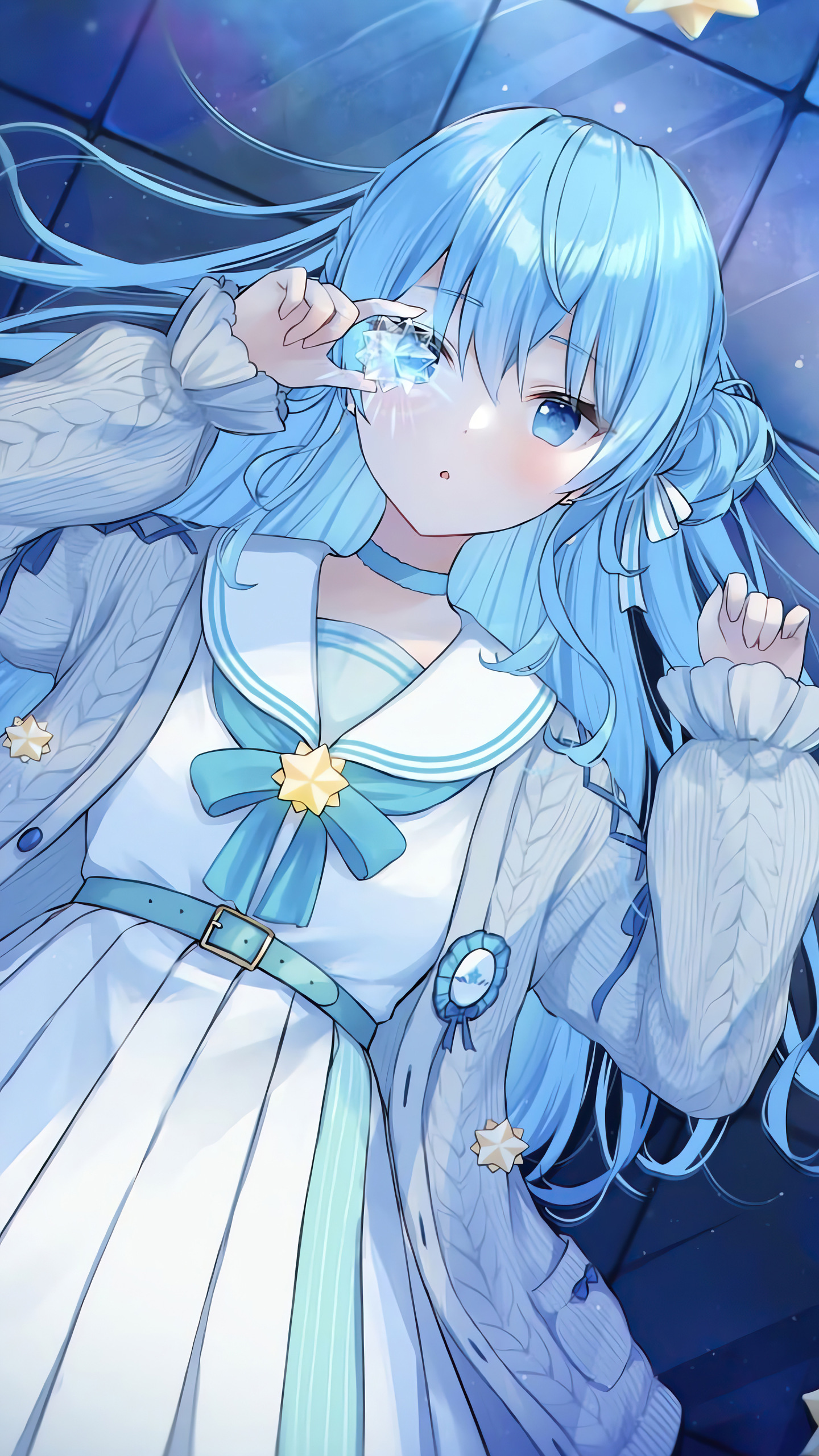 藍發星星美少女