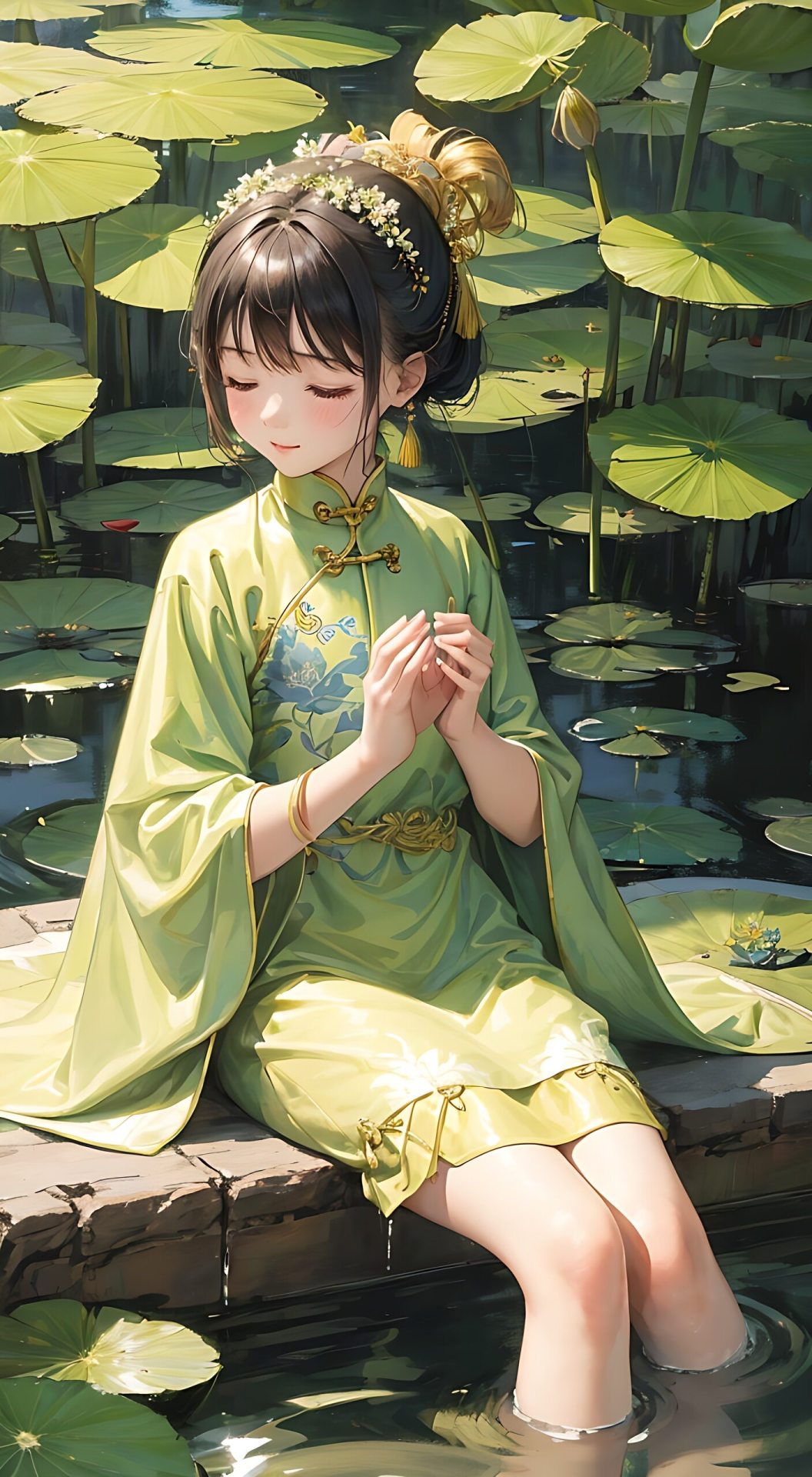 荷塘少女