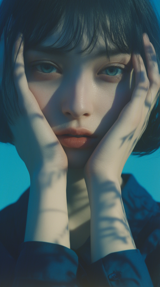 忧郁短发女孩