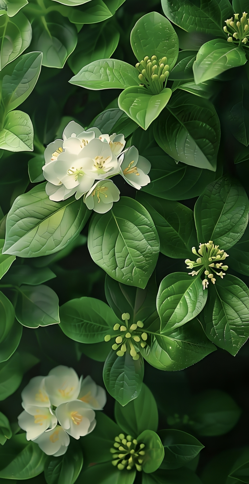 綠色清新自然護眼花草