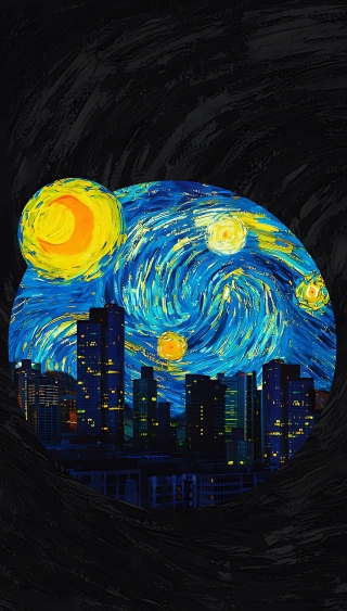 梵高城市星空