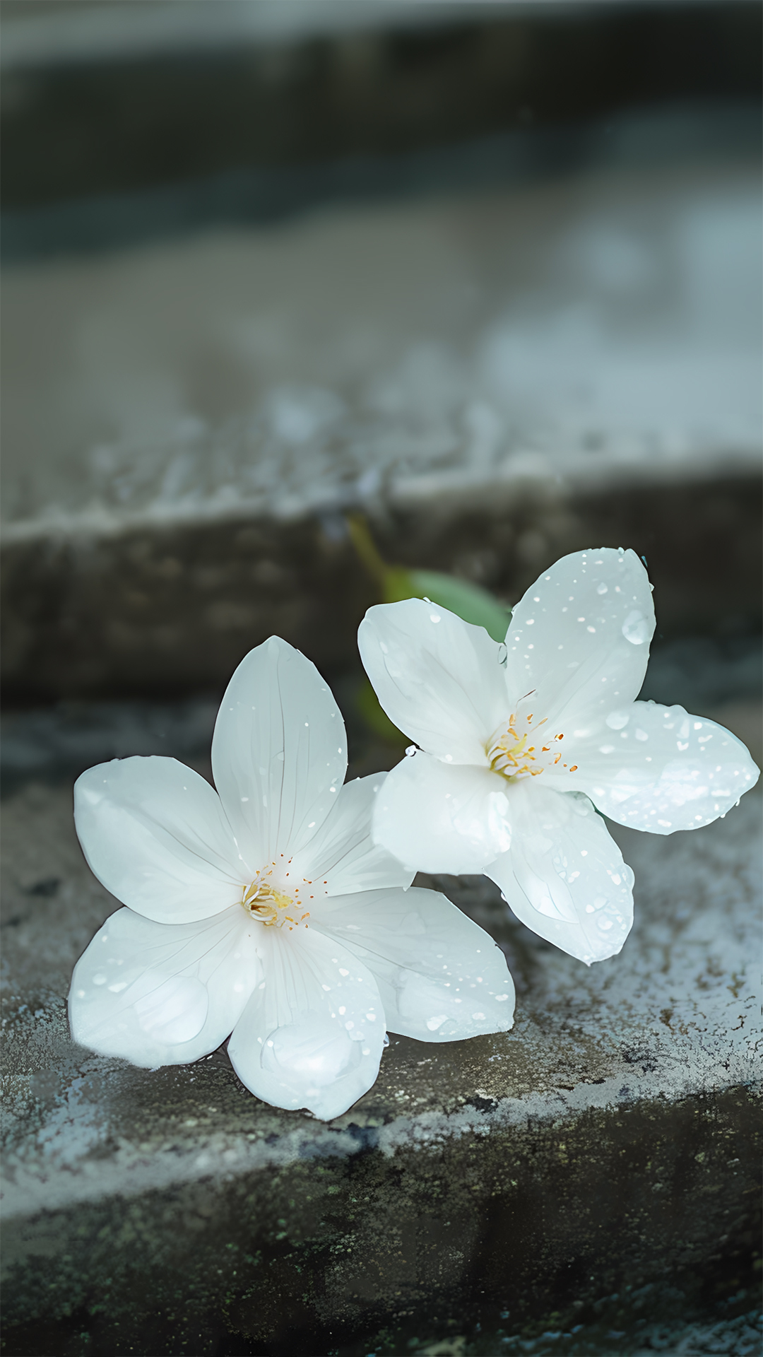 大雨中