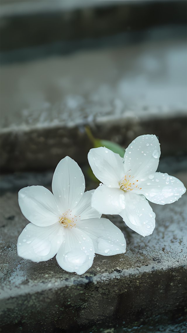 大雨中