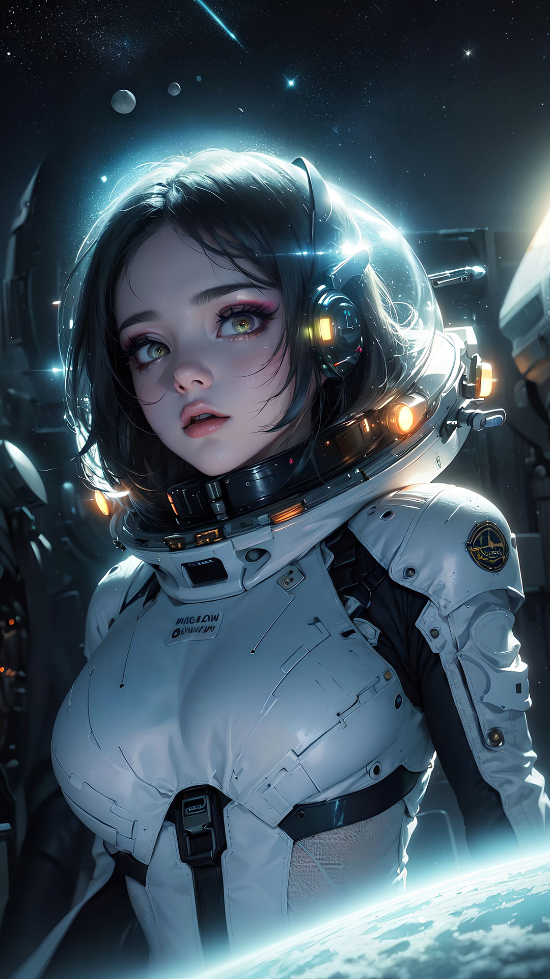可愛大眼美女宇航員