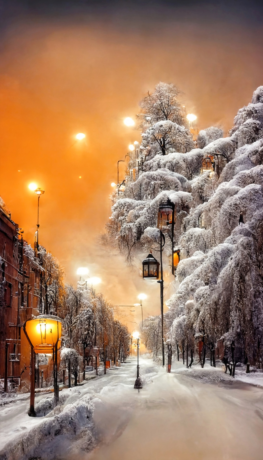 晚间的雪