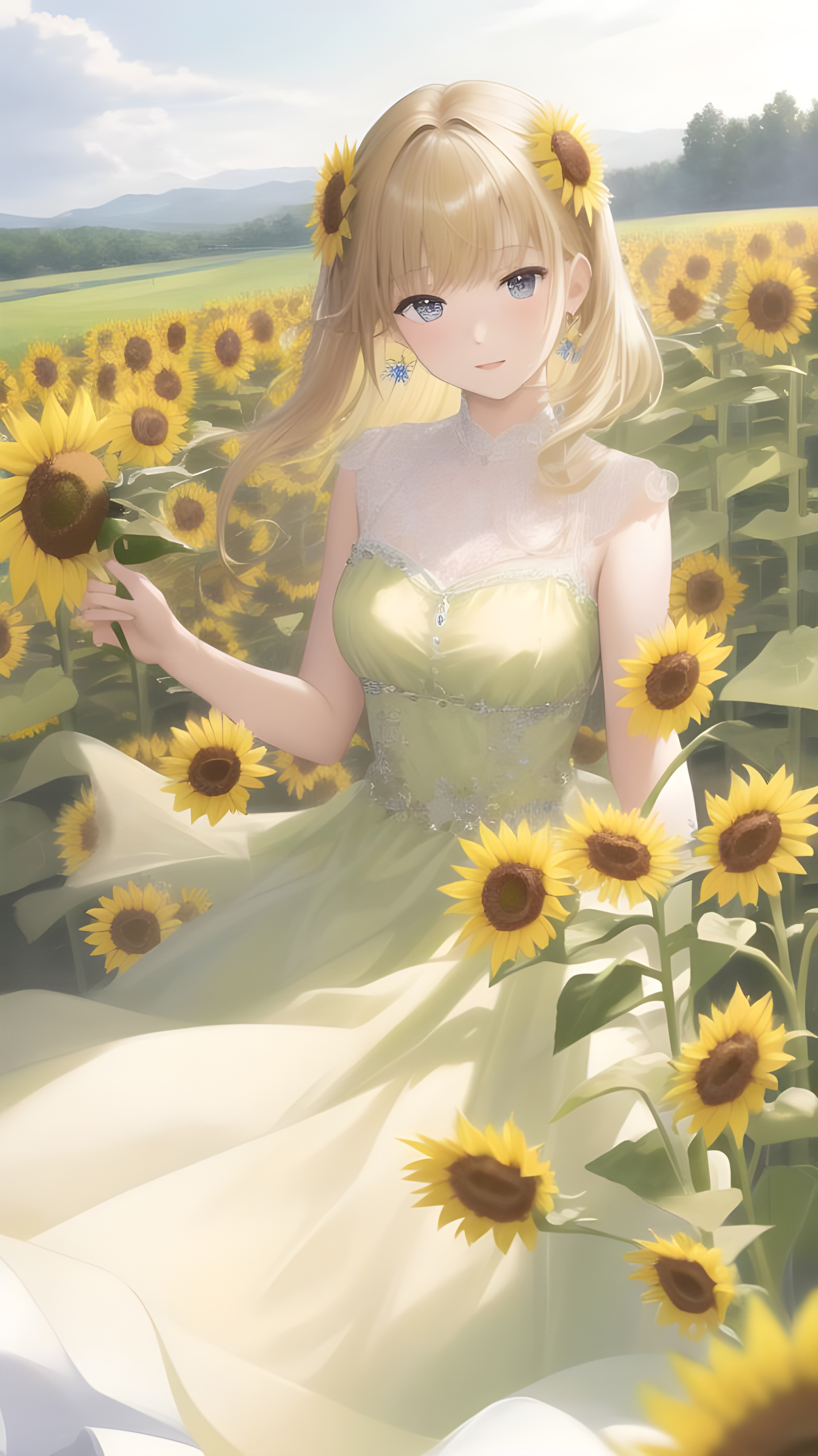 花丛中的女孩