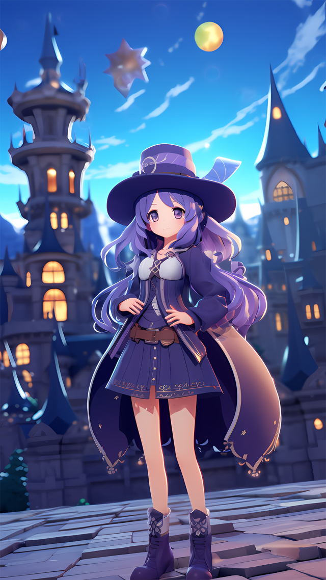 小魔女(动漫手机静态壁纸) - 动漫手机壁纸下载 - 元气壁纸