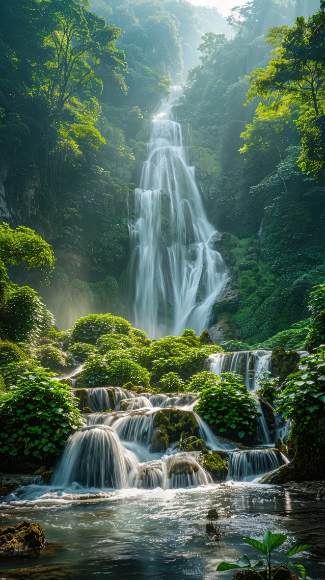 山林瀑布