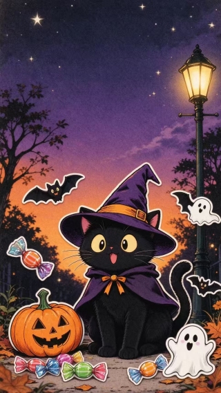 万圣节的魔法猫猫