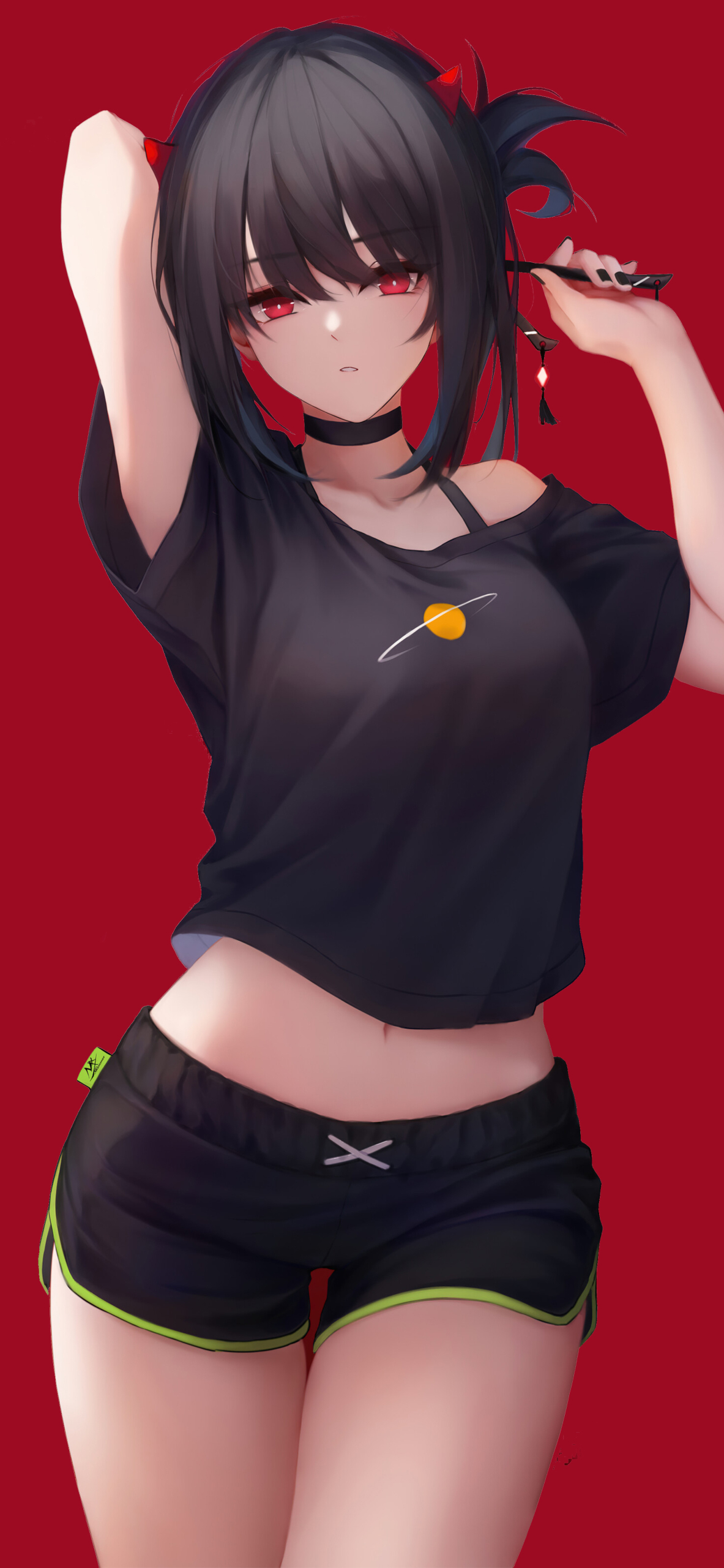 可爱的黑色眼睛少女