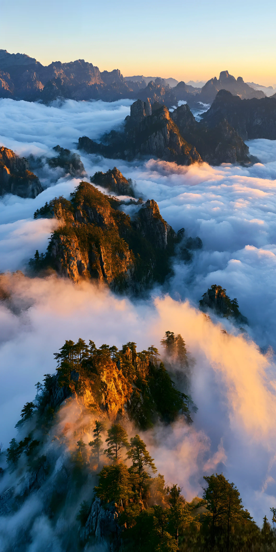 金峰破雾，云海涌山