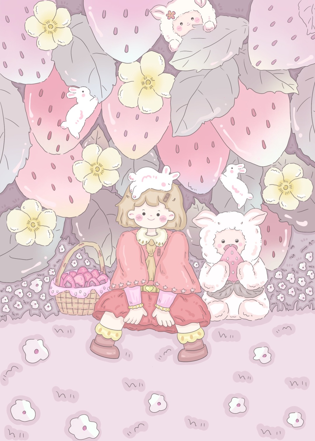 匯子原創插畫｜草莓兔兔??