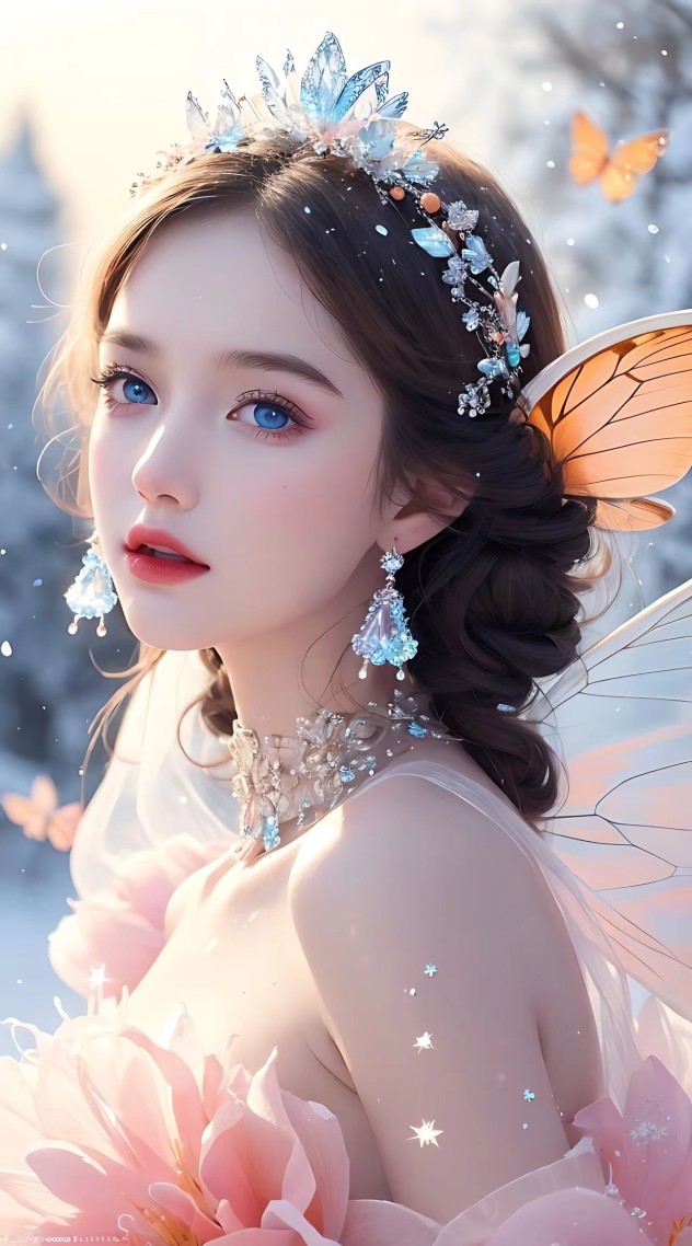 粉色蝶翼美女
