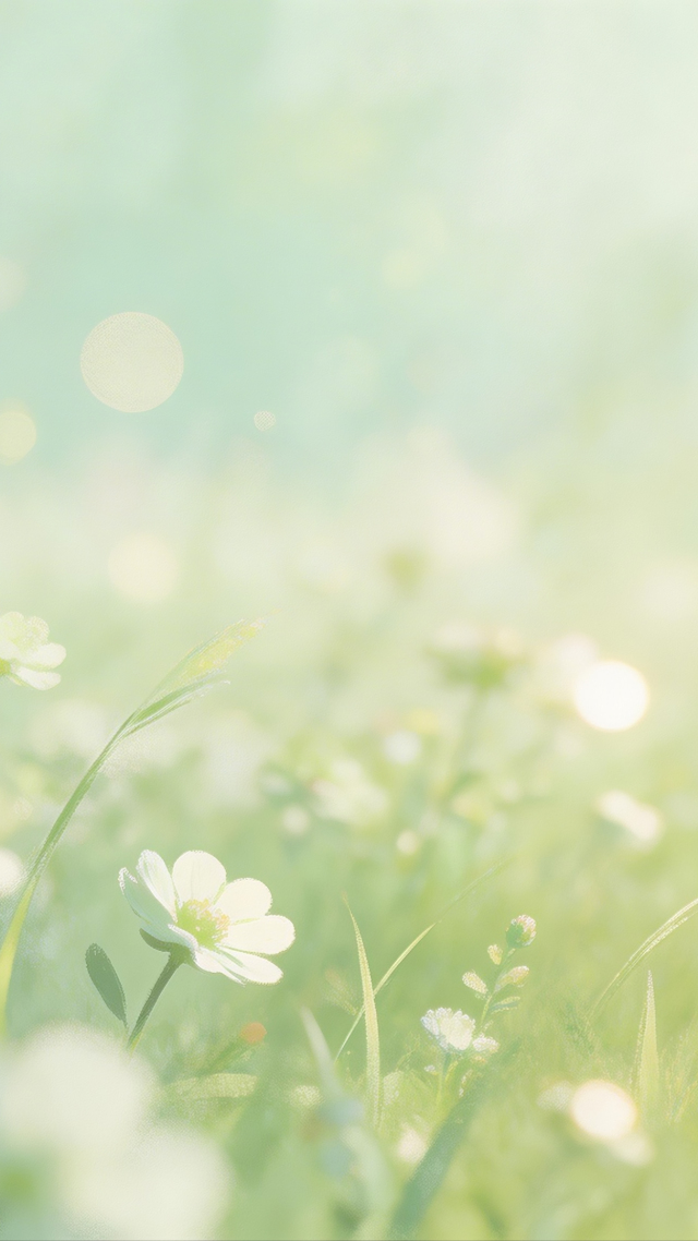 白色小花护眼绿